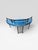 Vintage Postmodern Blue Lacquer Demi-Lune Writing Desk or Vanity For Sale In West Palm - Image 6 of 8