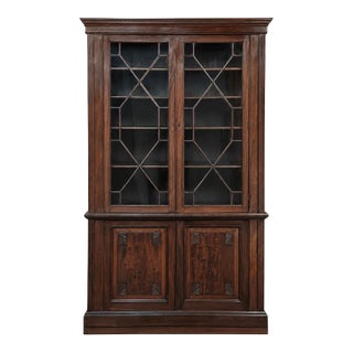 19th Century English Solid Mahogany Neoclassical Bookcase For Sale