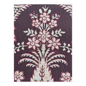 Alice Sergeant Textiles Dabke Color: Pinot 100% Linen Hand Printed Fabric 3 3/8 Yards