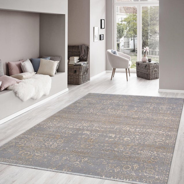 Pasargad Home Transitional Grey Area Rug, 8'11'' X 12' 2'' For Sale In New York - Image 6 of 6
