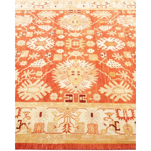 Solo Rugs Vintage Traditional Hand Knotted Wool Area Rug, Orange - 5'10" X 8'9" For Sale - Image 4 of 9