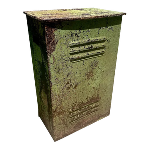 Vintage Industrial Metal Hamper C. 1940s