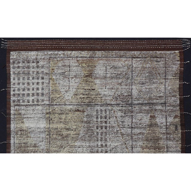 Tribal Hand Knotted Moroccan With Modern Design in Cream and Earth Tones** For Sale - Image 13 of 16