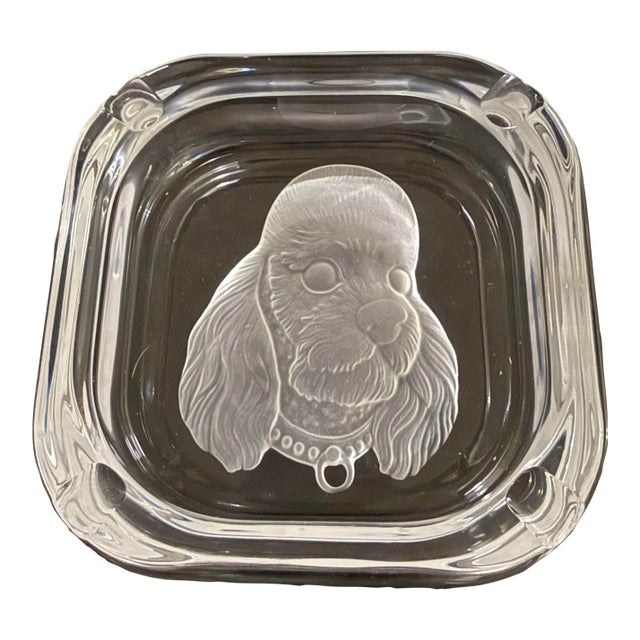 1970s Sevres France Frosted Poodle Dog Ashtray 6.5in For Sale