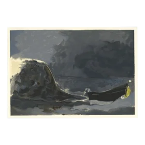 1960 Braque Lithograph Marine Noire Varengeville