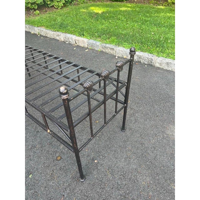Black Wrought Iron Bench For Sale - Image 18 of 18