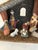 Charming one-piece Christmas nativity scene featuring a wood manger with eight molded resin, hand-painted figures, (three...