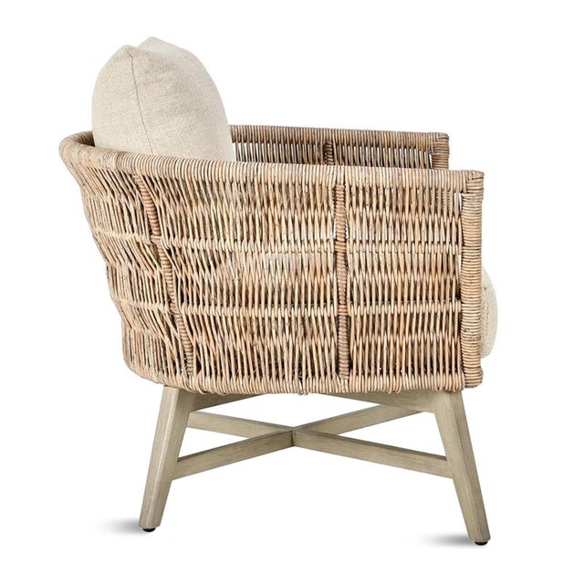 Handcrafted outdoor club chair which brings effortless coastal style to your outdoor or indoor space. A durable handwoven...
