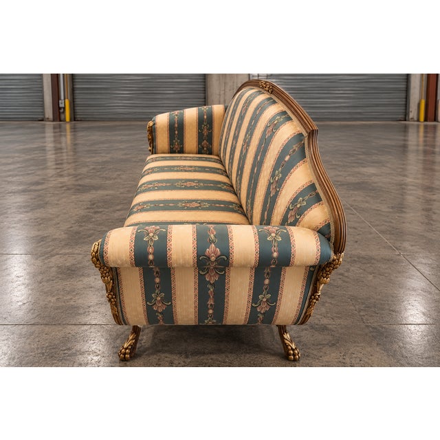 Vintage Italian Import Galimberti Lino 3p Rococo Sofa Couch Loveseat Armchair Set For Sale - Image 10 of 17