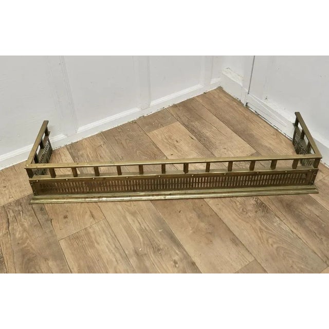Victorian Brass Fender, 1890s For Sale - Image 3 of 6