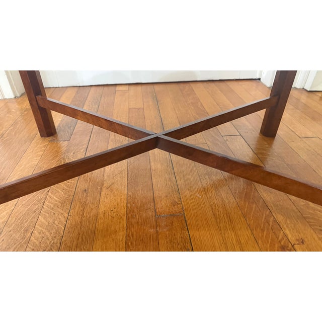 1990s Thomasville Folding Butler’s Tray Coffee Table With Gallery Sides & Crossbanded Veneer Top For Sale - Image 11 of 14