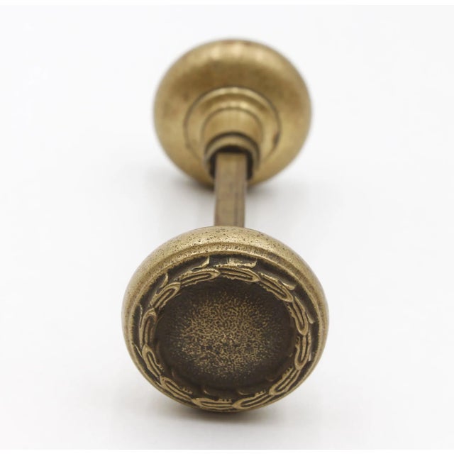Pair of 1930s Cast Bronze Reading Larello Entry Door Knobs For Sale - Image 4 of 6