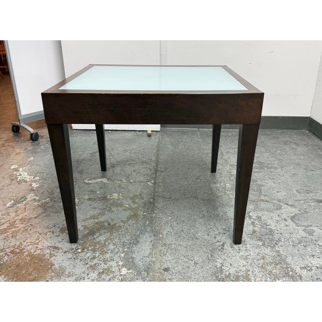 Extendable Glass-Inset Dining Table + Four Chairs, Set of Five For Sale - Image 10 of 12