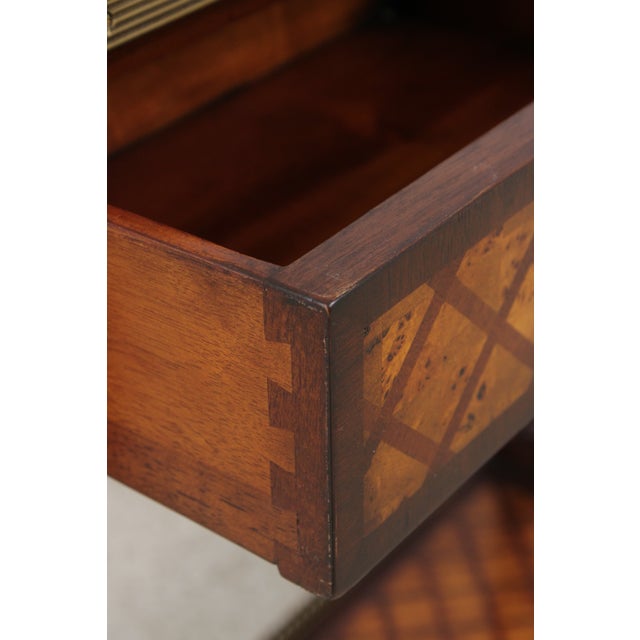 Theodore Alexander Burl Lattice Parquetry Console Table For Sale In Philadelphia - Image 6 of 15