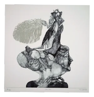 Reiner Schwarz, The Hut, 1967, Lithograph