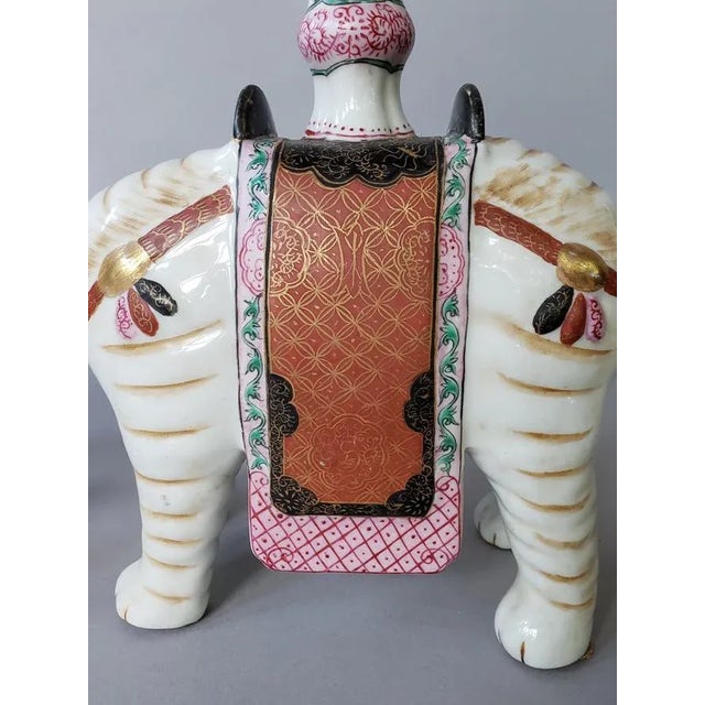 1970s 1970s Porcelain Mottahedeh Winterthur Elephant Candle Holders - a Pair For Sale - Image 5 of 8
