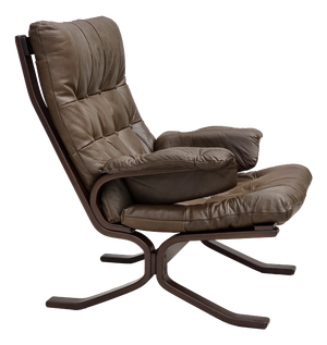 Scandinavian Armchair in Brown Leather, 1970s