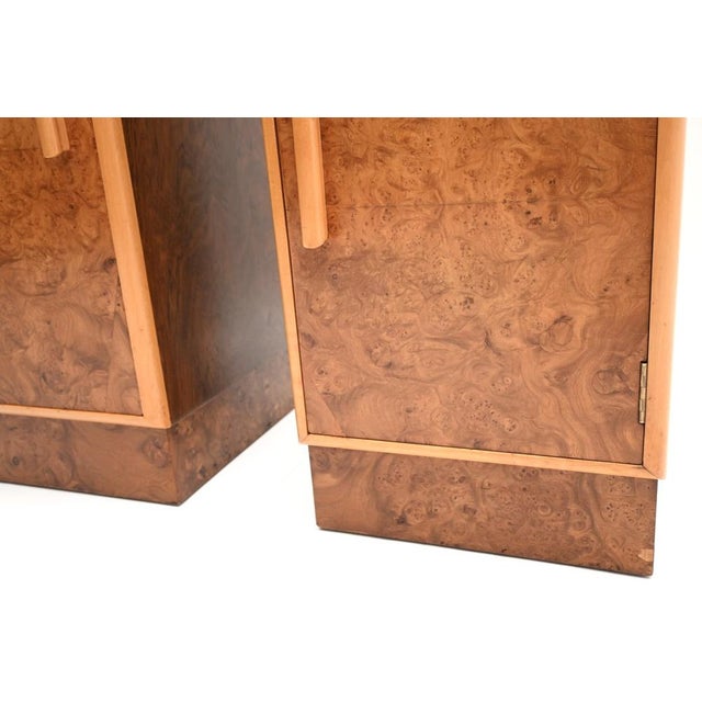 Art Deco Burr Walnut Bedside Cabinets, 1930, Set of 2 For Sale - Image 10 of 11