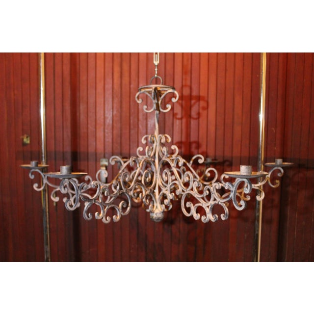 Large Gothisc Style Candleholder in Wrought Iron For Sale - Image 10 of 10