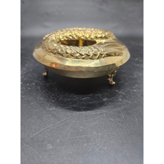 Vintage Brass Serpent Snake Ashtray/Incense Holder