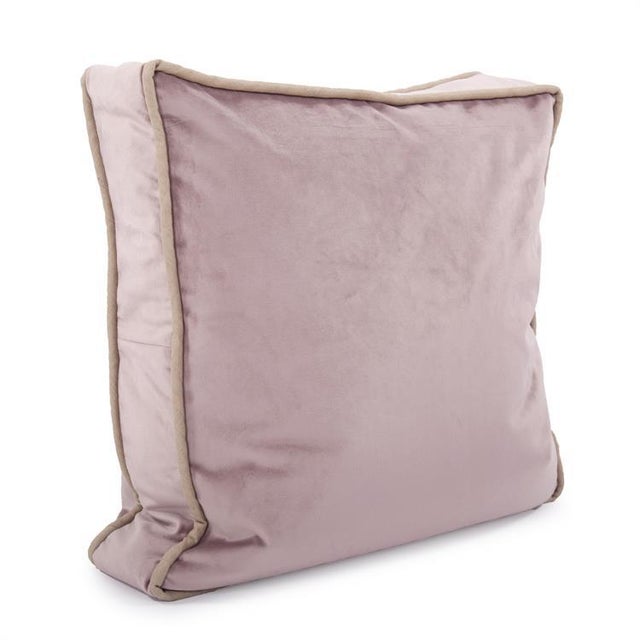 Textile Kenneth Ludwig Chicago Gusseted Bella Rose Velvet Pillow With Contrast Welt For Sale - Image 7 of 7