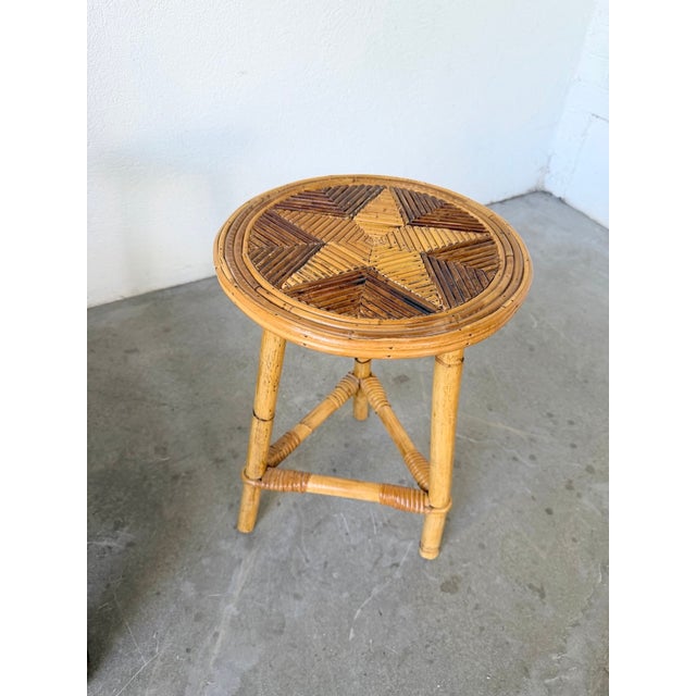 Star-Shaped Rattan Side Table, 1960s For Sale - Image 12 of 18
