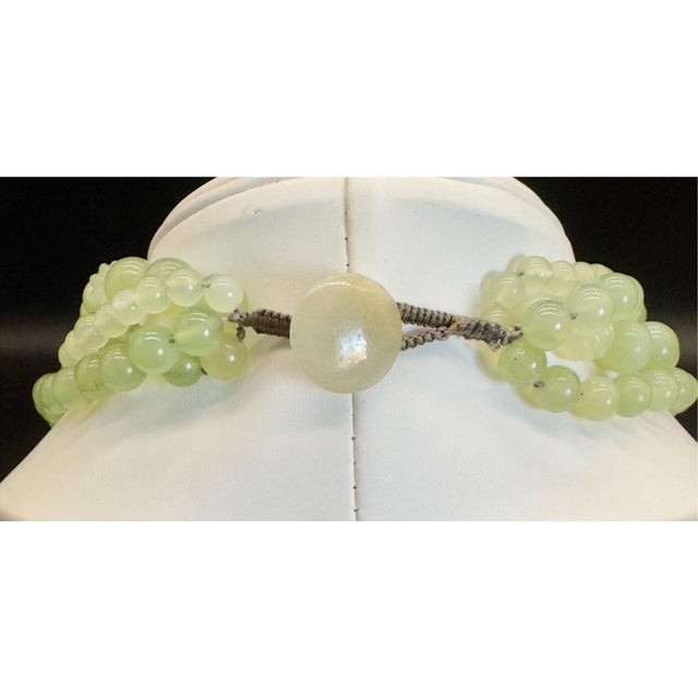 1970s Chinese Export Jadeite Moth Pendant Multi Strand Beaded Necklace For Sale - Image 11 of 17