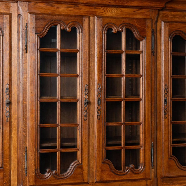 Large 20th Century French Oak Bookcase Display Cabinet For Sale - Image 6 of 9