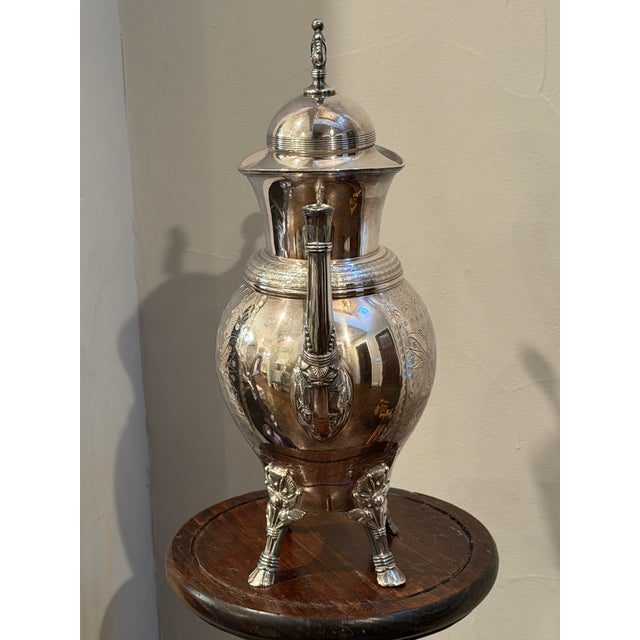 Late 19th Century Late 19th Century Rogers Smith & Co. Meriden Engraved Quadruple Plate Coffee Pot For Sale - Image 5 of 12