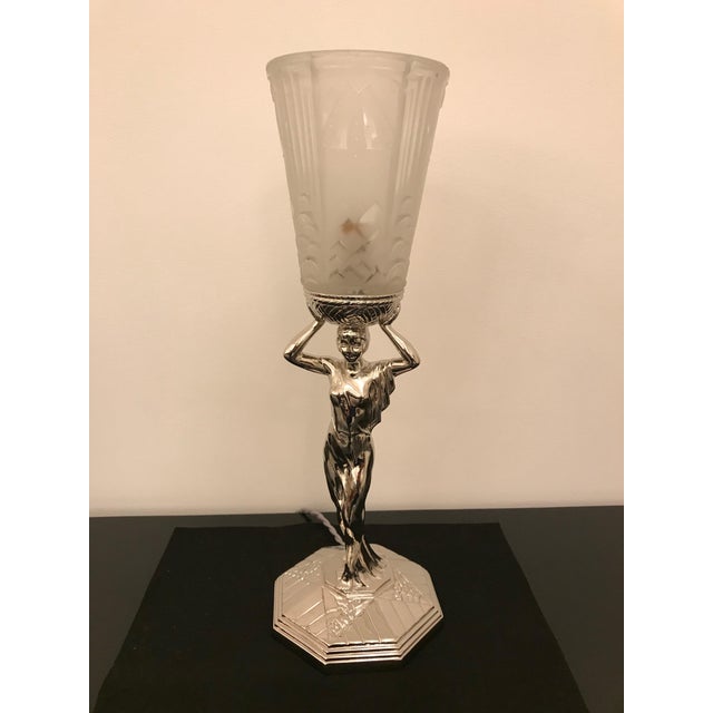 Art Deco French Art Deco Table Lamp by Muller Frères Luneville For Sale - Image 3 of 13