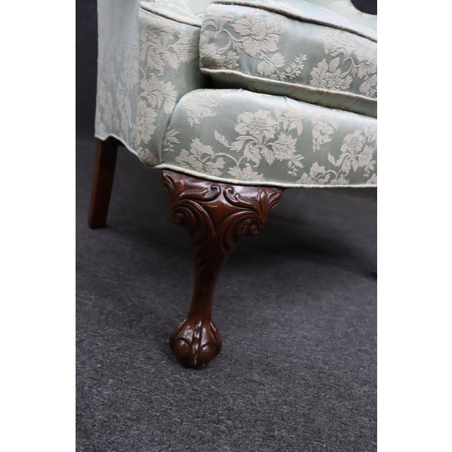Aqua Hickory Chair Chippendale-Style Wingback Chair For Sale - Image 8 of 11