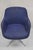 Late 20th Century Vintage Mid Century Modern Blue Upholstered Chrome Swivel Base Club Arm Chair For Sale - Image 5 of 10