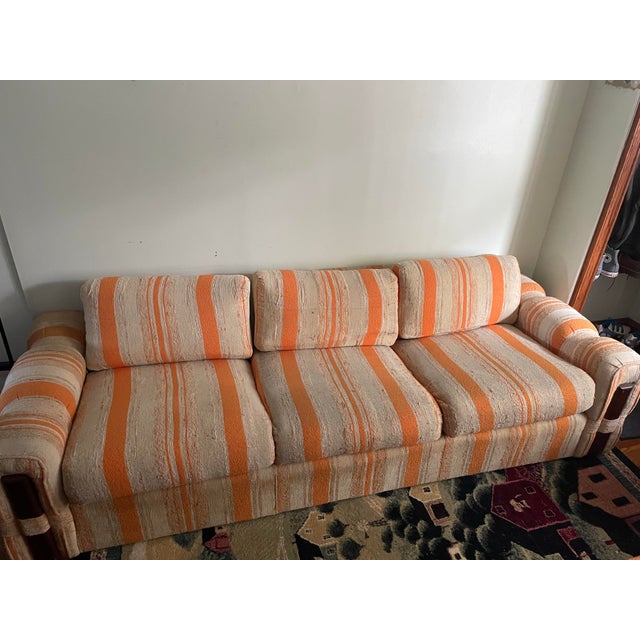 Boho Chic Vintage Striped Couch Made in Usa For Sale - Image 3 of 5