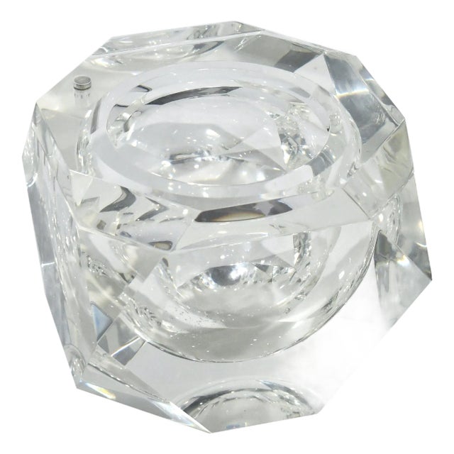 Carole Stupell Faceted Lucite Ice Bucket For Sale