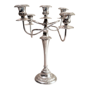 Vintage Silver Plated 5-Arm Candleabra, Art Nouveau