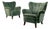 Ilmari Lappalainen, Lounge Chairs, Beech, Green Fabric, Finland, 1950s For Sale