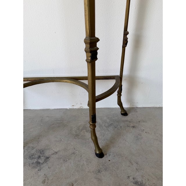 1920s Oscar Bach-Style Brass & Onyx Console With Mirror For Sale In Miami - Image 6 of 12