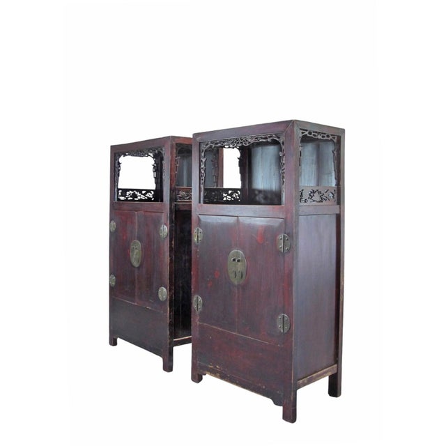 Antique Open-Shelf Elm Display Cabinet For Sale In Greensboro - Image 6 of 18