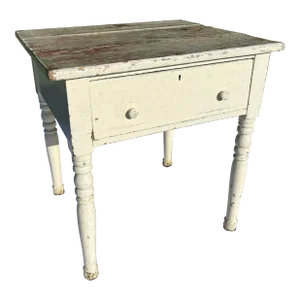 Rustic Painted Wood Table With Drawer