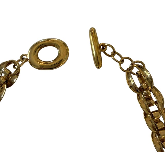 American Vintage Signed Monet Gold Chain Necklace For Sale - Image 3 of 7