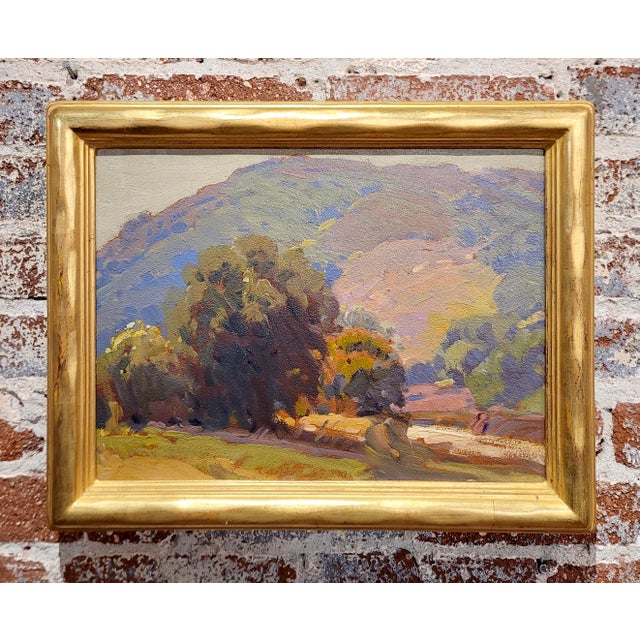 Hanson Puthuff -Study of the Santa Monica Mountain in Malibu-Oil panting -circa 1930s - California Impressionist oil...