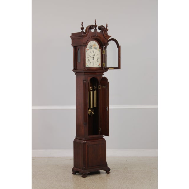 Chippendale Sligh John Goddard Cherry Tall Grandfather Clock For Sale - Image 3 of 18
