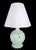 Traditional Vintage Baby Blue Glazed Ceramic Regency Cabbage Table Lamp Pleated White Shade For Sale - Image 3 of 9