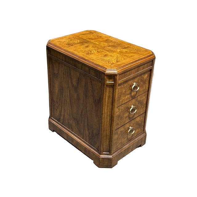 Wonderful Henredon Heritage Art Deco Three Drawer Side Dresser With Brass Hardware For Sale In Portland, OR - Image 6 of 9