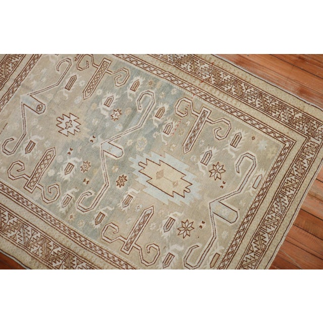 Green Early 20th Century Light Green Perpedil Rug - 3'3" x 4'2" For Sale - Image 8 of 8