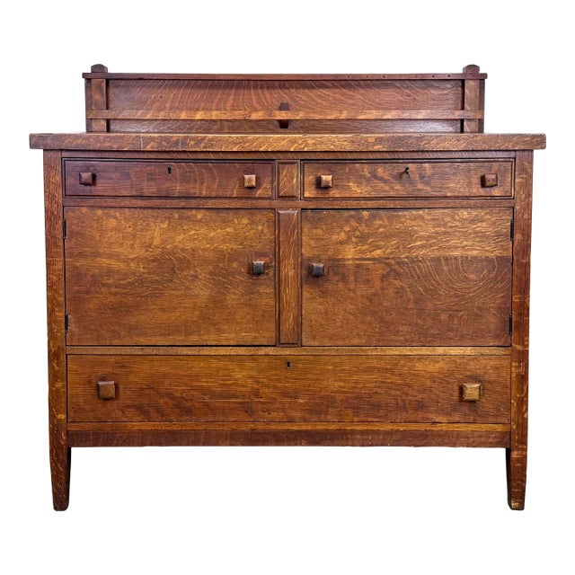 Stickley Style Arts & Crafts Mission Oak Buffet / Sideboard by Standard Table Co. For Sale