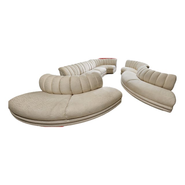 Vintage Bernhardt Postmodern Serpentine Modular Sectional Sofa – 5 Pieces (1991) For Sale