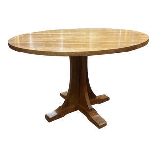 Late 20th Century Stickley Round Pedestal Table Natural Cherry For Sale