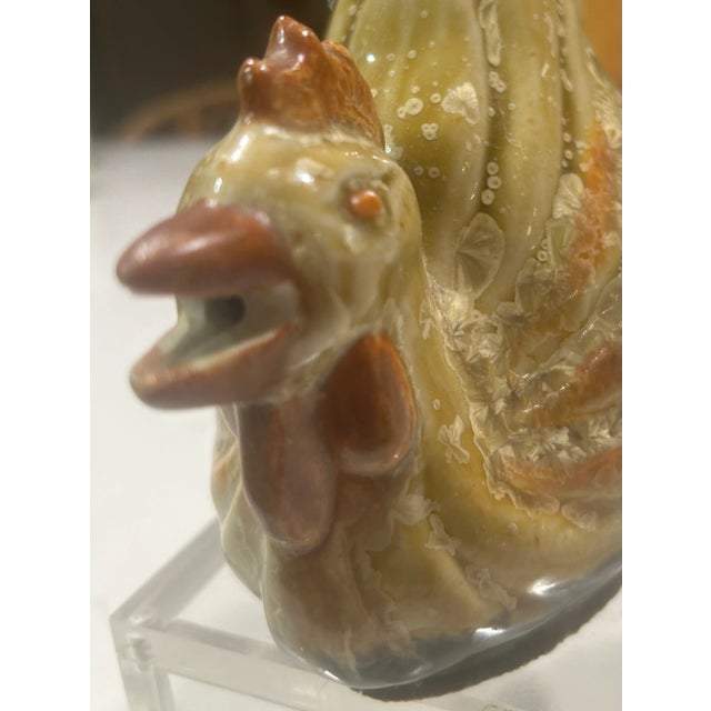 Vintage Brutalist Folk Art Studio Pottery French Hen For Sale - Image 10 of 12