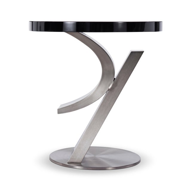 Modern Modern Greg Sheres Style Bronze and Lacquer End Table For Sale - Image 3 of 4
